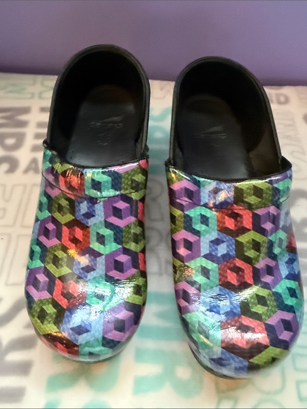 Dansko Geometric Print Nursing Shoes Size 40